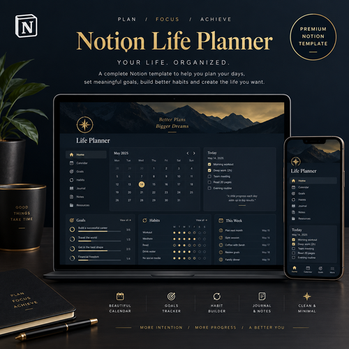 Premium Notion Life Planner Template