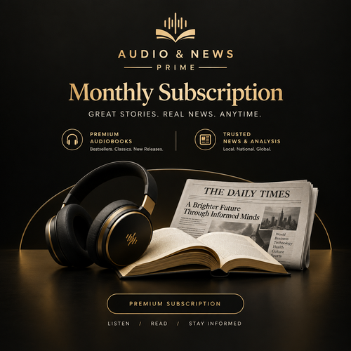 Monthly Audiobook & News Access Subscription